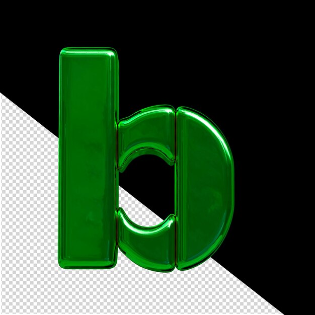Symbole composé de blocs verticaux verts lettre b