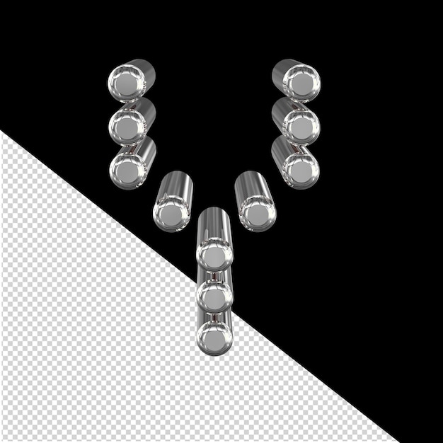 Symbole composé de cylindres 3d lettre y