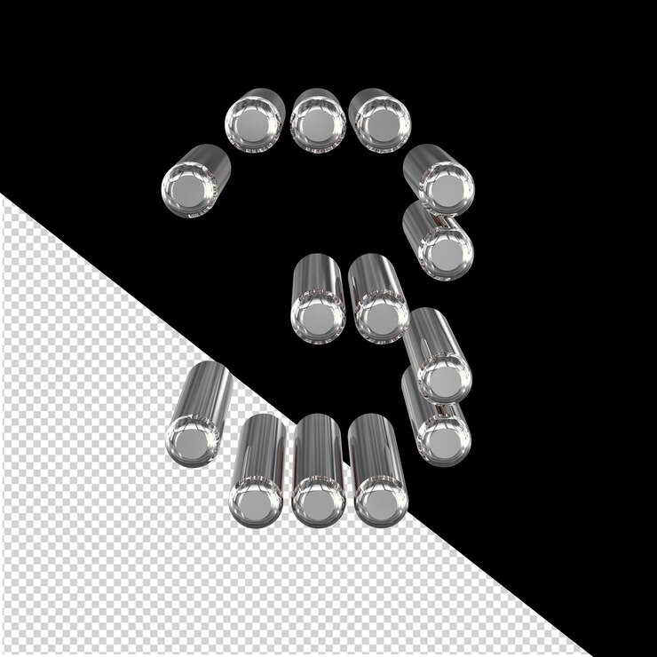 PSD symbole composé de cylindres 3d numéro 3
