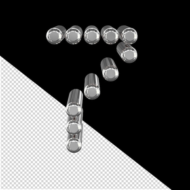 Symbole composé de cylindres 3d numéro 7