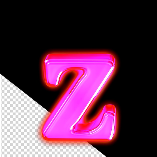 Symbole composé d'une lettre violette brillante z