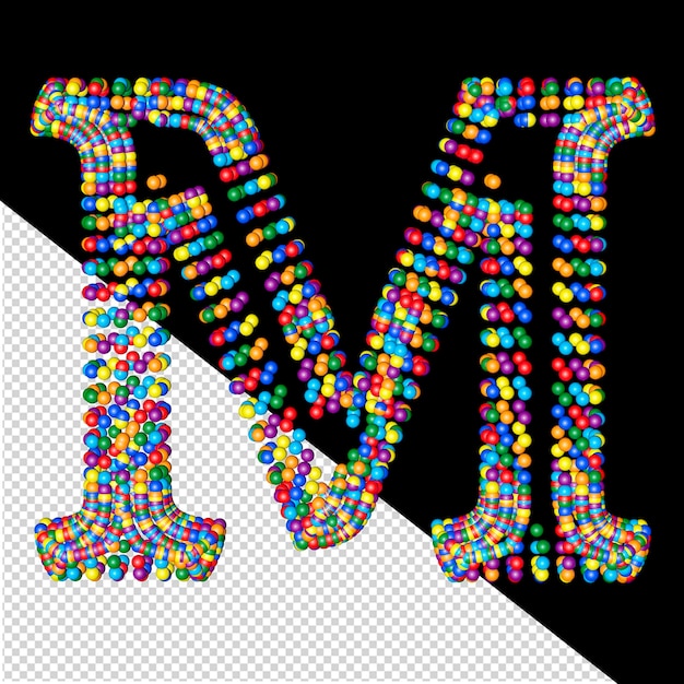 Symbole Composé De Petites Sphères Lettre M