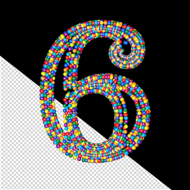 Symbole composé de petites sphères numéro 6