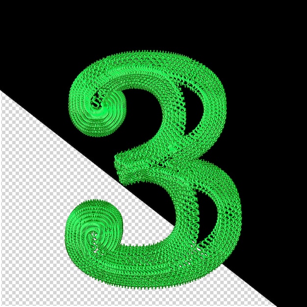 Symbole Composé De Signes 3d Dollar Vert Numéro 3