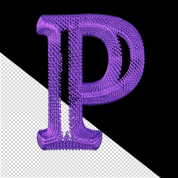 Symbole Composé De Signes Dollar 3d Violets Lettre P