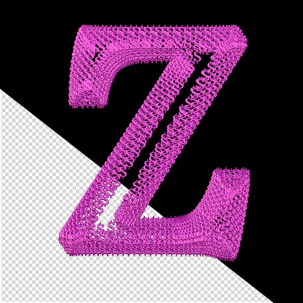 PSD symbole composé de signes dollar 3d violets lettre z