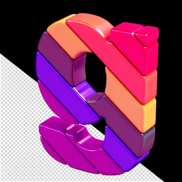 Symbole de couleur composé de blocs diagonaux lettre g