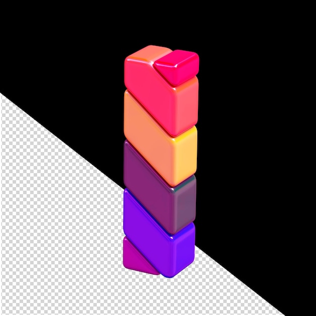 Symbole de couleur composé de blocs diagonaux lettre i