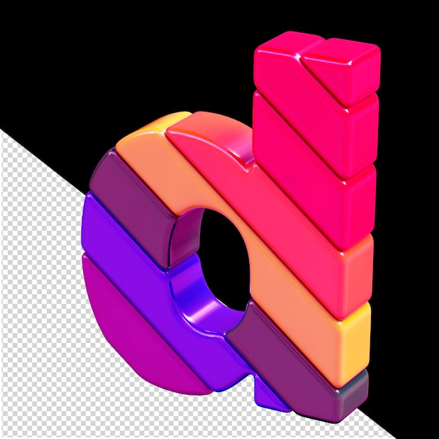 Symbole de couleur composé de blocs diagonaux lettre d
