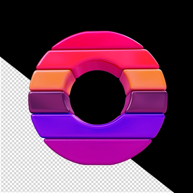 Symbole de couleur composé de blocs horizontaux lettre o