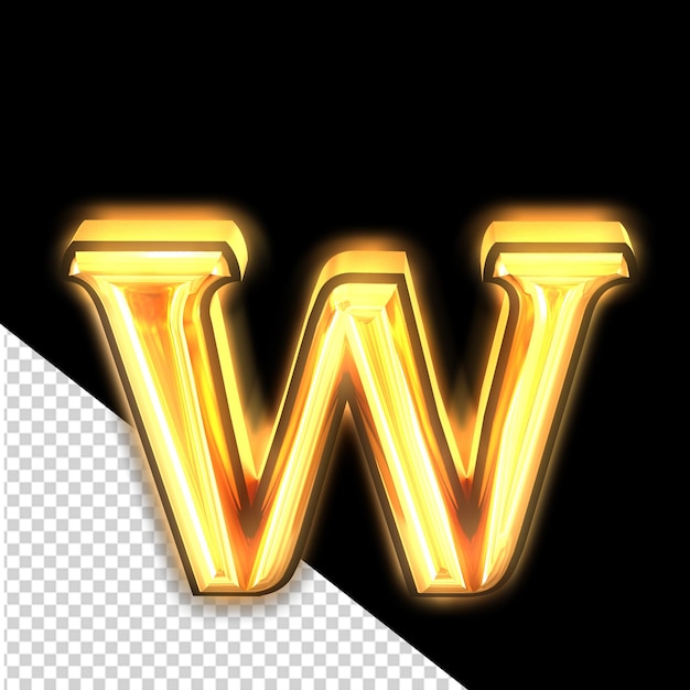 Le symbole doré brillant est la lettre w.