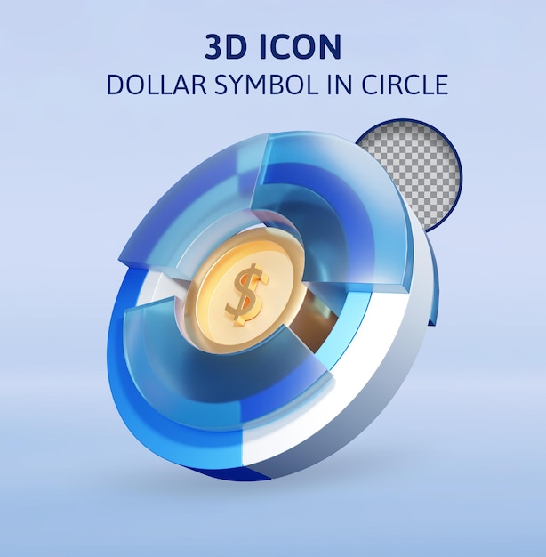 Symbole Du Dollar En Cercle Illustration De Rendu 3d