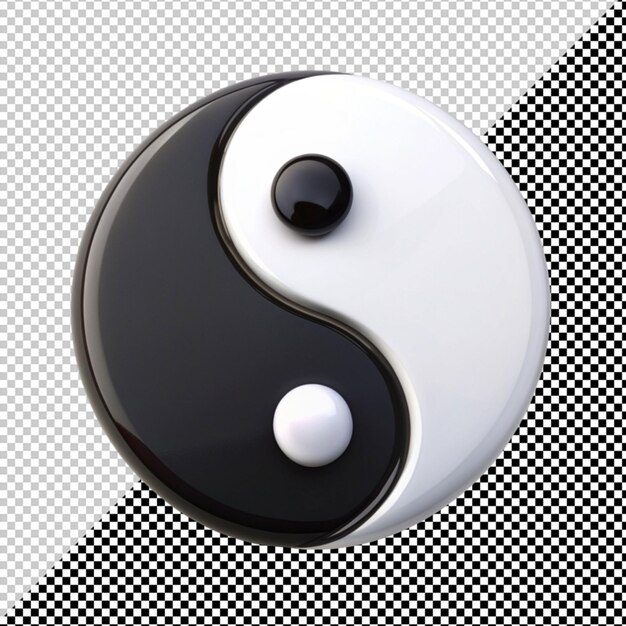 PSD le symbole du ying et du yang sur un fond transparent