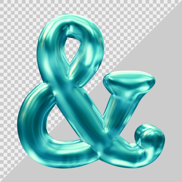 Symbole esperluette en rendu 3d