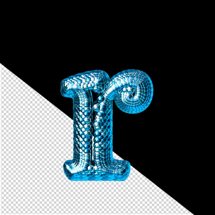 PSD symbole fait de bleu et d'argent comme les écailles d'une lettre de serpent r