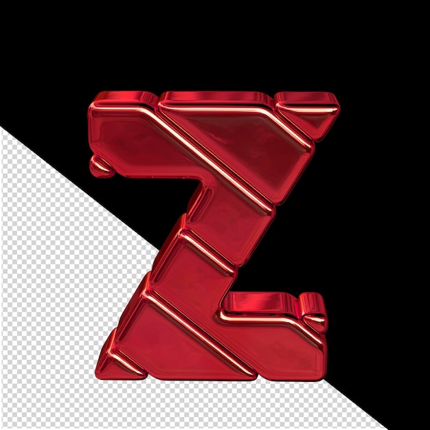 Symbole Fait De Blocs 3d Diagonales Rouges Lettre Z