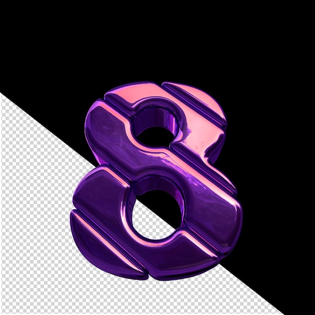 Symbole fait de blocs diagonaux violets foncés numéro 8