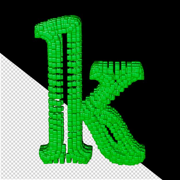 Symbole Fait De Cubes 3d Verts Lettre K