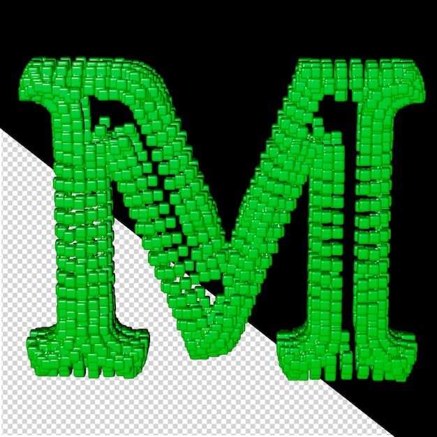 Symbole Fait De Cubes 3d Verts Lettre M