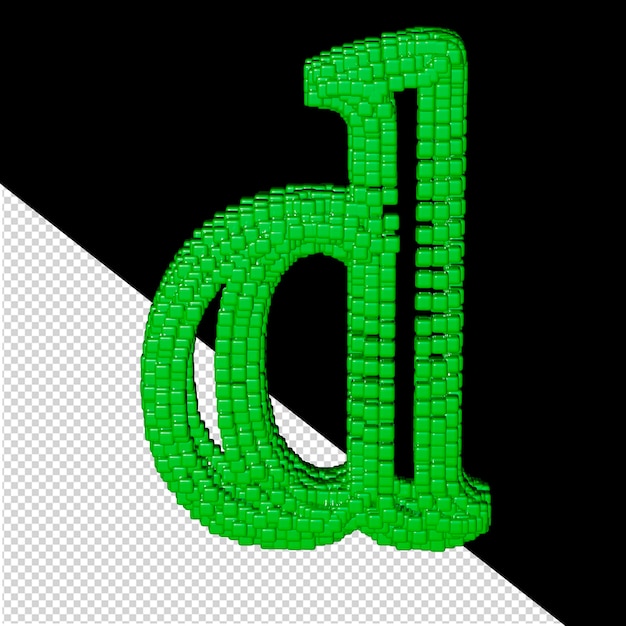 Symbole Fait De Cubes 3d Verts Lettre D