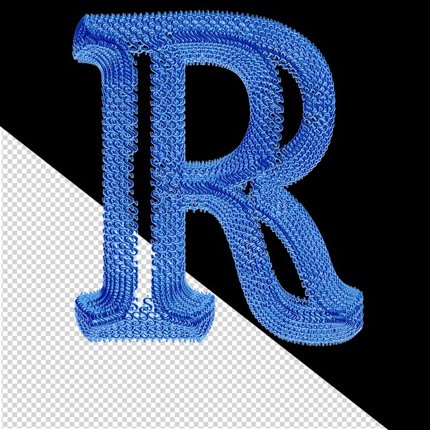 PSD symbole fait de dollar bleu signes 3d lettre r