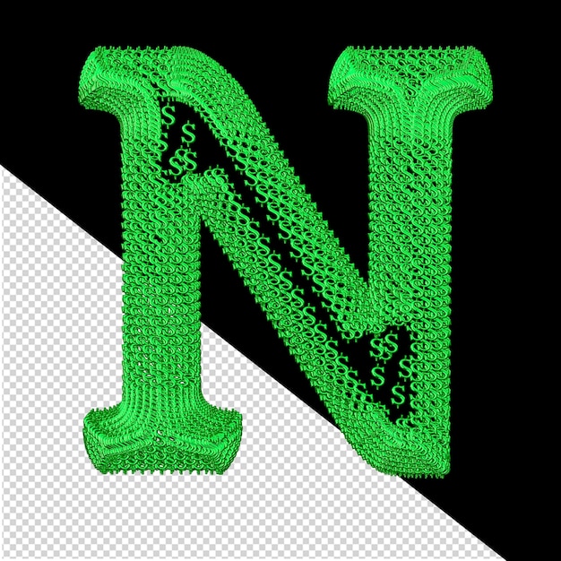 Symbole Fait De Dollar Vert Signes 3d Lettre N