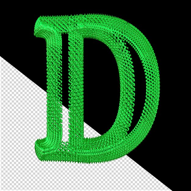 PSD symbole fait de dollar vert signes 3d lettre d