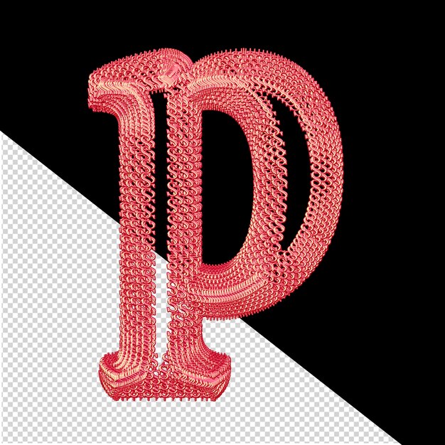 PSD symbole fait de signes dollar 3d rose lettre p