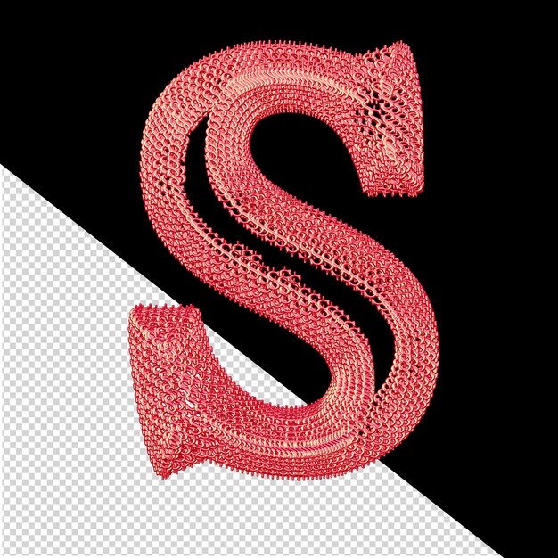 PSD symbole fait de signes dollar 3d rose lettre s