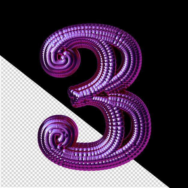 Symbole fait de sphères violettes numéro 3