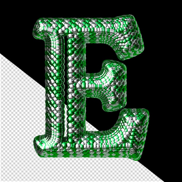 Symbole Fait De Vert Et D'argent Comme Les écailles D'une Lettre De Serpent E