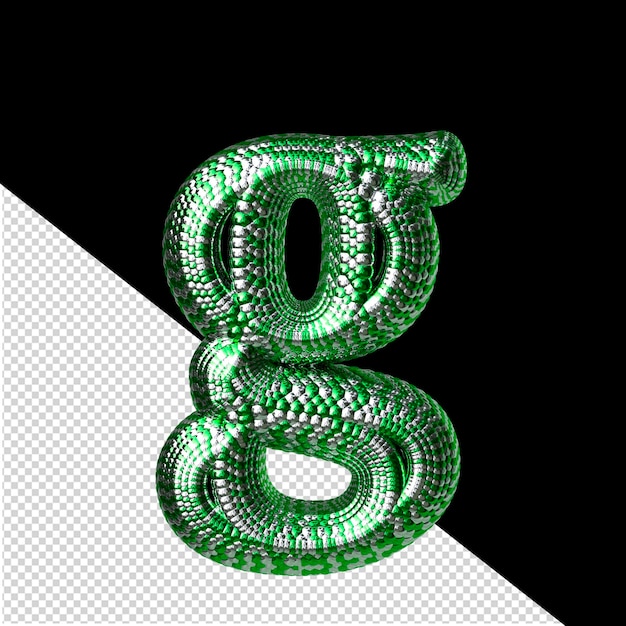 Symbole Fait De Vert Et D'argent Comme Les écailles D'une Lettre De Serpent G