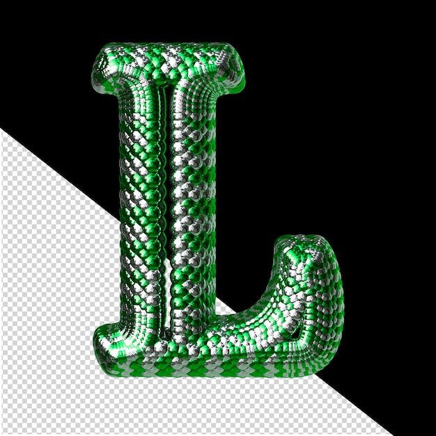 Symbole Fait De Vert Et D'argent Comme Les écailles D'une Lettre De Serpent L