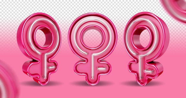 PSD symbole féminin 3d journée internationale de la femme