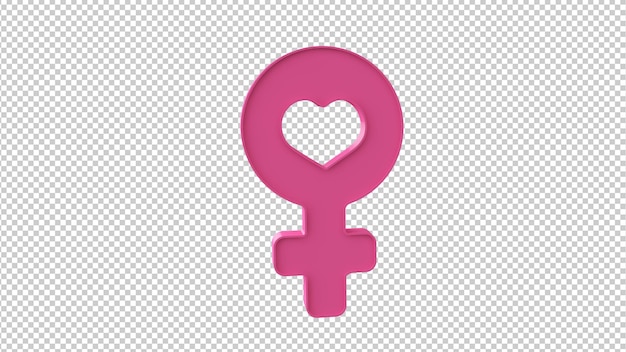 Symbole Féminin Avec Coeur En Rendu 3d