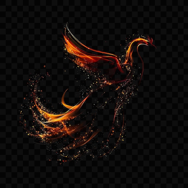 PSD un symbole flamboyant sur un fond noir avec une flamme et un feu