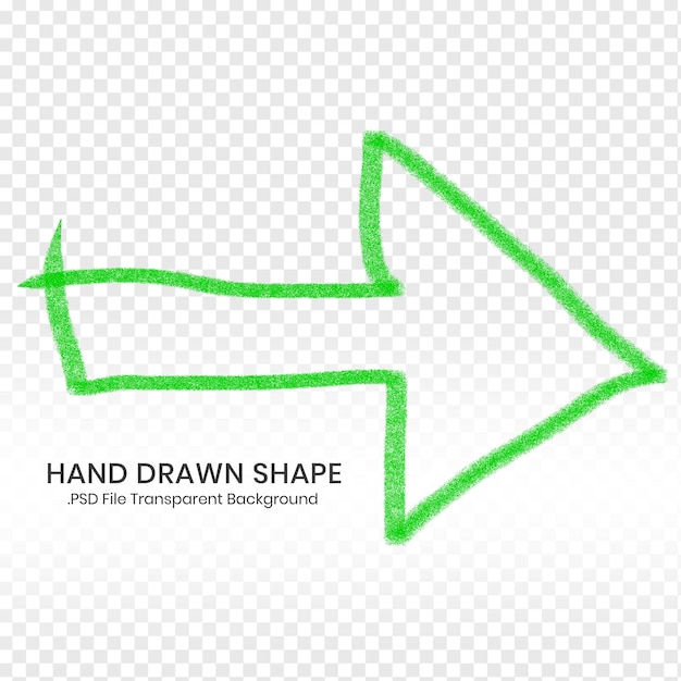 Symbole de flèche verte élément de formes dessinées au crayon