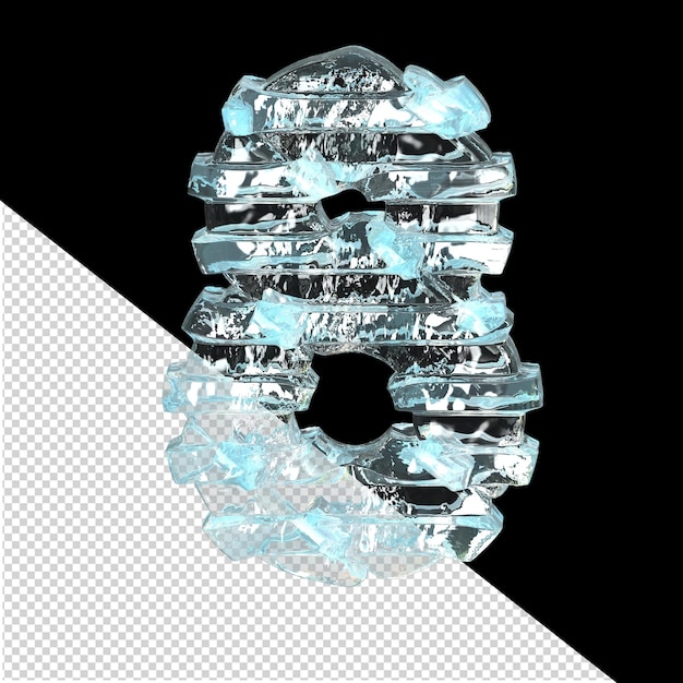 PSD symbole de glace avec blocs horizontaux numéro 8