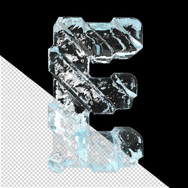 Symbole de glace avec des sangles épaisses diagonales lettre e
