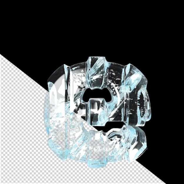 Symbole de glace avec des sangles verticales épaisses lettre e