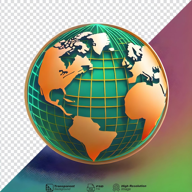 PSD symbole de globe 3d isolé sur un fond transparent