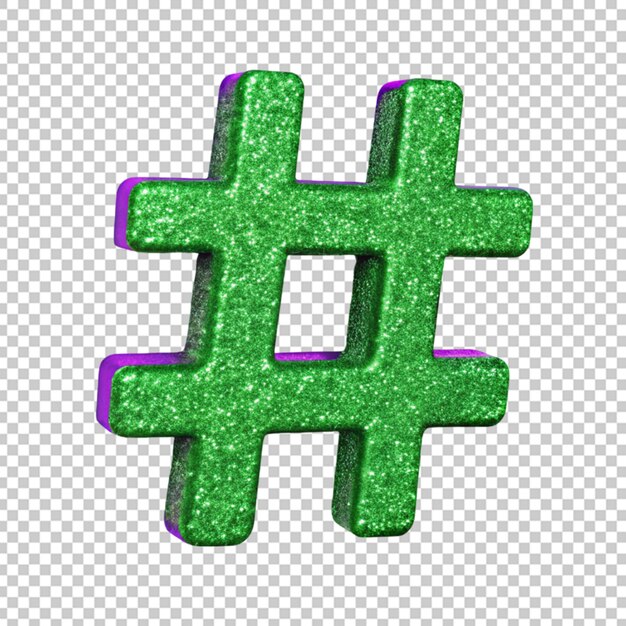 PSD symbole de hashtag à l'éclat 3d