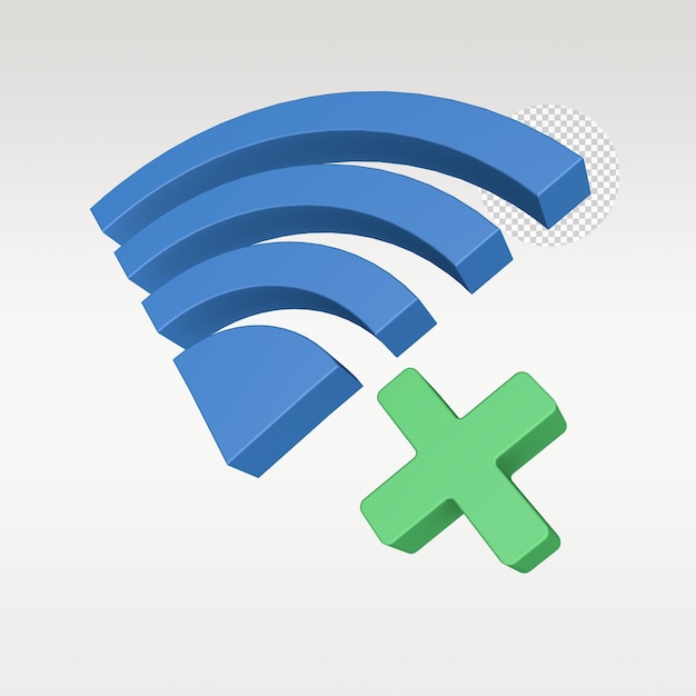 Symbole D'icône Wifi De Batterie De Signal De Rendu 3d