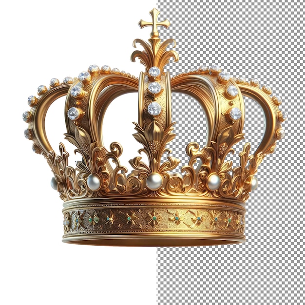 Le Symbole Majestueux Est Un élément De Couronne 3d En Cristal Clair.