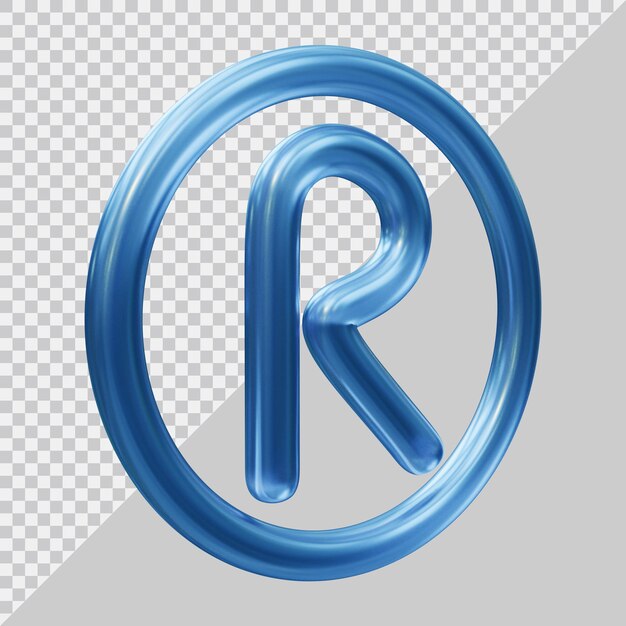 PSD symbole de marque déposée avec un style moderne 3d