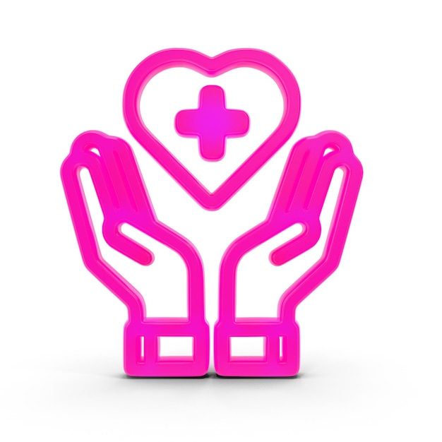 Symbole médical 3D détaillé du cœur pour l'illustration de l'anatomie de la santé Icône du cœur humain à usage médical