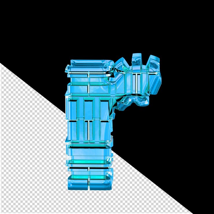 PSD symbole en métal transformé bleu lettre r
