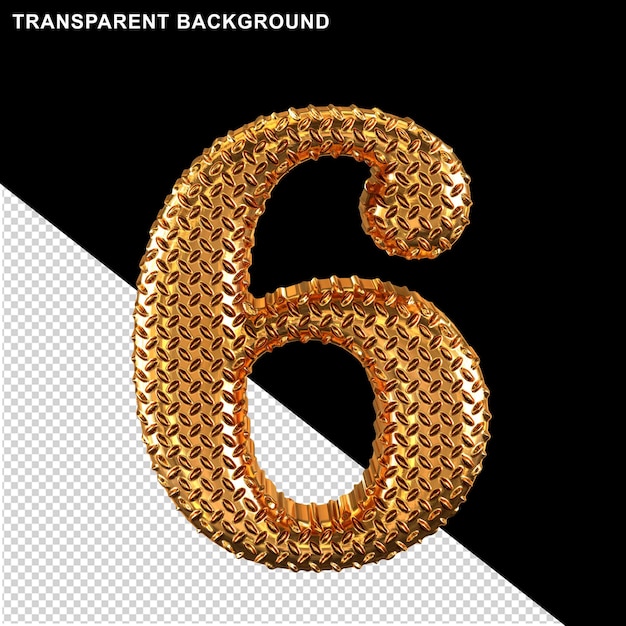 Symbole à nervures dorées numéro 6