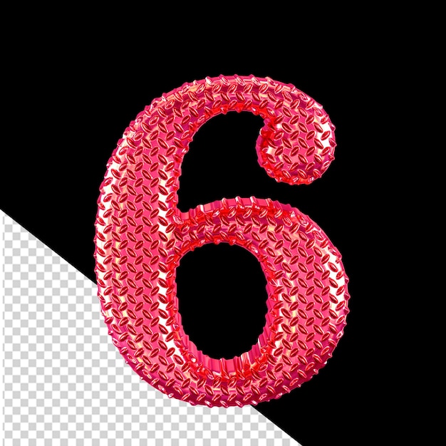 Symbole à nervures roses numéro 6