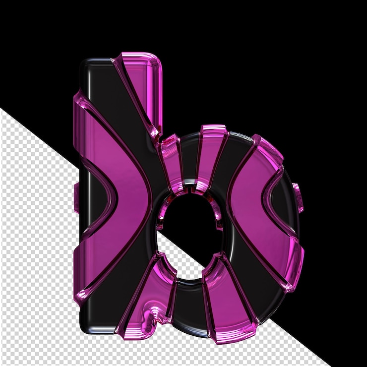PSD symbole noir avec des sangles verticales violettes lettre b